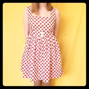 Pink polka dot dress